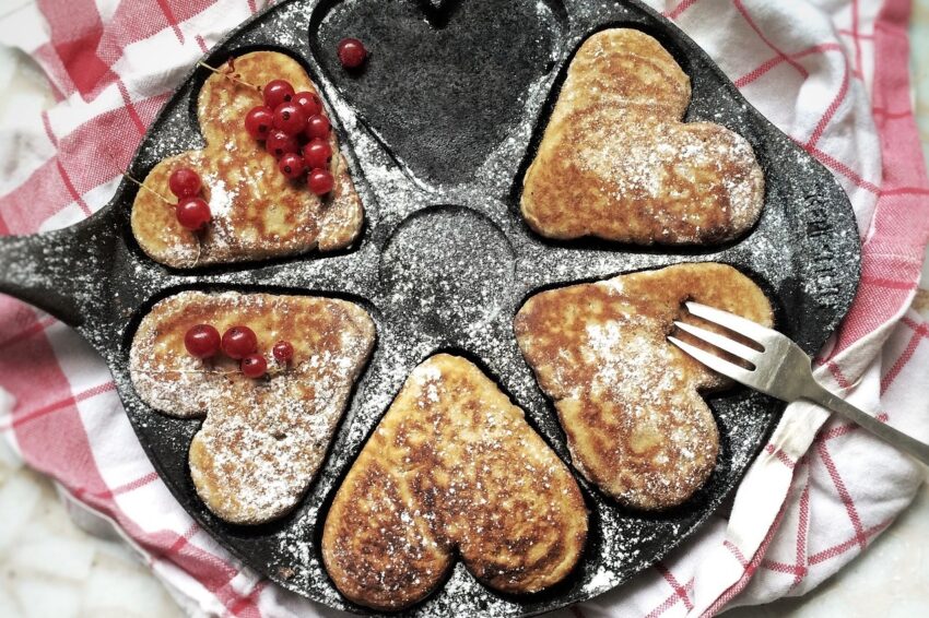 pancakes in hartjesvorm